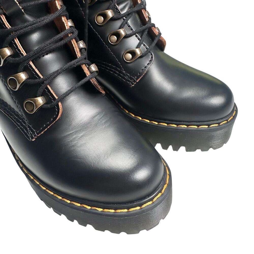 Dr. Martens | Women | Leona Black Vintage Smooth Leather Heeled Boots | Sz 6 - Picture 9 of 16